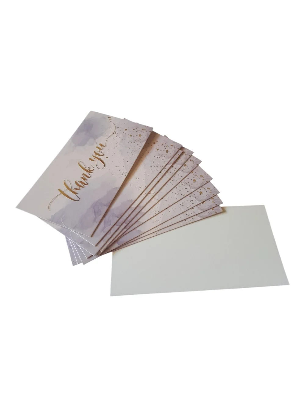 Thank You Cards 40-Mixed Holographic with Black Script/ Lavender